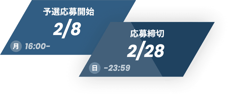 予選応募開始2月8日 応募締切2月28日
